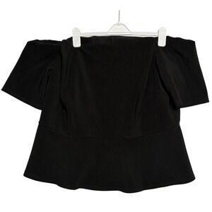 Eloquii black off the shoulder peplum top size 24 plus size